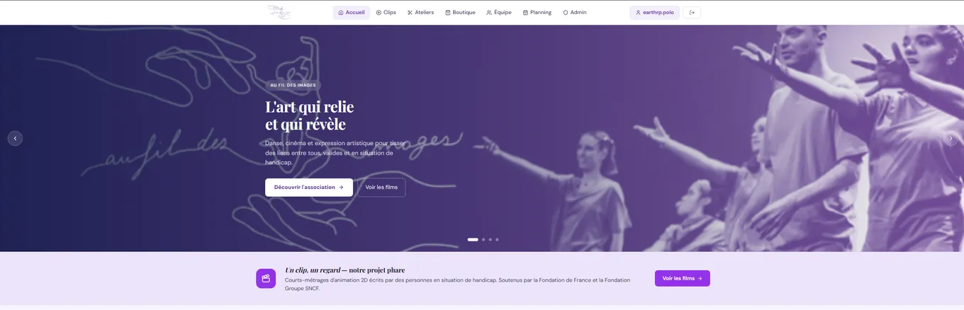 Page d'accueil du site Au Fil des Images